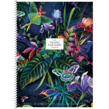 SHKOLYARYK Spirálfüzet, A4+, kockás, 80 lap, SHKOLYARYK "The tropic paradise", vegyes füzet