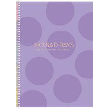 SHKOLYARYK Spirálfüzet, B5, kockás, 80 lap, keményfedeles, SHKOLYARYK "No bad days", vegyes füzet