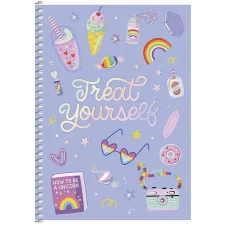  SHKOLYARYK Spirálfüzet, kockás, A5, 80 lap, keményfedeles, SHKOLYARYK „Stay simple”, vegyes füzet