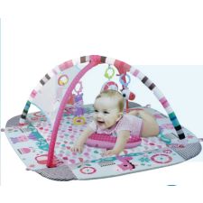 Shopever 668-35 Játszószőnyeg babáknak felhajtható oldalfalakkal, szögletes, rózsaszín játszószőnyeg