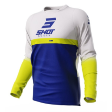 SHOT Devo Reflex motocross mez kék-fehér-fluo sárga motocross mez