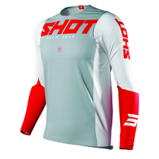 SHOT Lövés Aerolit légáramlás Motocross Jersey Szürke-fehér-piros kiárusítás motocross mez