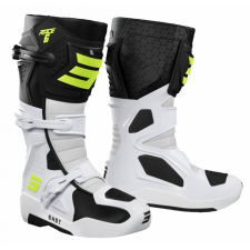 SHOT Motoros cipő Shot Race 6 fekete-fehér-fluo sárga motoros csizma