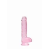 Shots Toys Shots REALROCK Realisztikus dildó herékkel, rózsaszín 15 cm