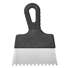 SIBRTEH 150mm 4x4mm fogazott spatulya rozsdamentes, műanyag nyéllel gipszkarton és álmenyezet