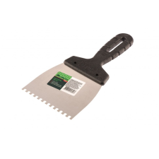 SIBRTEH Spatulya fogazott 100mm 4x4mm rozsdamentes, mûanyag nyéllel kőműves és burkoló szerszám