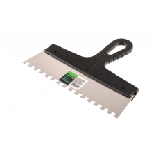 SIBRTEH Spatulya fogazott 250mm 8x8mm rozsdamentes, mûanyag nyéllel kőműves és burkoló szerszám