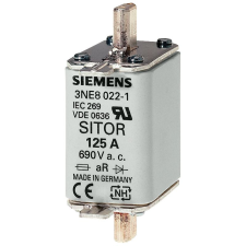 Siemens 3NE8022-1 késes bizosító, NH-00, 125A aR, 690VAC/440VDC, félvezetővédő villanyszerelés