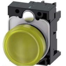 Siemens 3SU1106-6AA30-1AA0 komplett jelzőlámpa, sárga, 230VAC, csavaros Sirius villanyszerelés