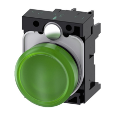 Siemens 3SU1106-6AA40-1AA0 komplett jelzőlámpa, zöld, 230VAC, csavaros Sirius villanyszerelés