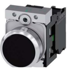 Siemens 3SU1150-0AB10-1BA0 komplett nyomógomb, fekete, 1NO, fém, csavaros Sirius villanyszerelés