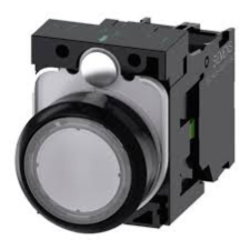 Siemens 3SU1152-6AA60-1AA0 komplett jelzőlámpa, fehér, 24VAC/DC, fém, csavaros Sirius villanyszerelés