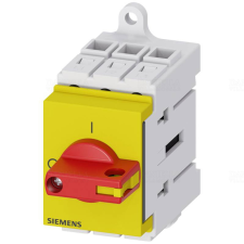 Siemens főkapcsoló sínre 3P 40A piros/sárga villanyszerelés