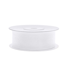  Sifonszalag, fehér, 25mm/25m (1 db / 25 lm) dekorációs kellék