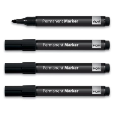 SIGEL 1-3 mm kúpos fekete alkoholos marker (4 db/csomag) filctoll, marker