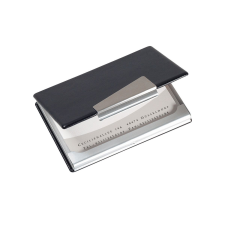Sigel GmbH Sigel névjegykártyatartó, fekete, bőrhatású aluminium névjegytartó