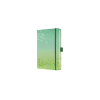 SIGEL Jegyzetfüzet, exkluzív, 135x203 mm, vonalas, 87 lap, keményfedeles, SIGEL "Jolie" Butterfly Confetti, lime