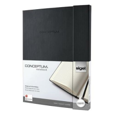 SIGEL Jegyzetfüzet, exkluzív, A4+, kockás, 97 lap, mágneses záródású, keményfedeles, SIGEL "Conceptum", fekete füzet