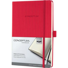 SIGEL Jegyzetfüzet, exkluzív, A5, kockás, 97 lap, keményfedeles, SIGEL "Conceptum", piros füzet