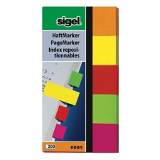 SIGEL jelölőcímke 20x50 mm neon papír 5x40 lap post-it