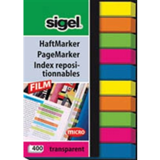 SIGEL Jelölőcímke, műanyag, 10x40 lap, 6x50 mm, SIGEL "Micro", vegyes szín post-it