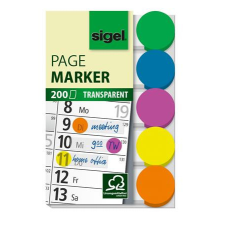  SIGEL Jelölőcímke, műanyag, 5x40 lap, 50x12 mm, SIGEL, vegyes szín információs címke