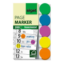 SIGEL Jelölőcímke, műanyag, 5x40 lap, 50x12 mm, SIGEL, vegyes szín információs címke
