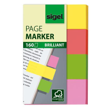 SIGEL Jelölőcímke, papír, 4x40 lap, 20x50 mm, SIGEL "Brilliant", vegyes szín post-it