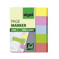 SIGEL Jelölőcímke, papír, 5x40 lap, 12x50 mm, SIGEL &quot;Bri jegyzettömb