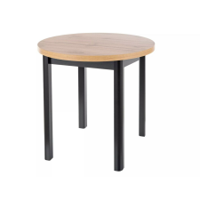 Signal Adam Kerek Étkezőasztal Laminált Artisan Tölgy/Matt Fekete 80cm bútor