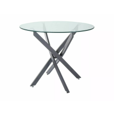 Signal Agis Kerek Edzett Üveg Étkezőasztal Matt Fekete Keresztlábakkal bútor