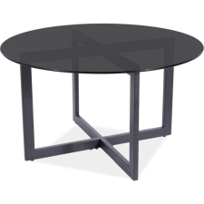 SIGNAL MEBLE Signal Almeria Kerek Dohányzóasztal Edzett Füstüveg Fekete Matt (ALMERIAACCFI80) bútor