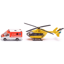Siku Mentőkocsi és mentőhelikopter modell autópálya és játékautó