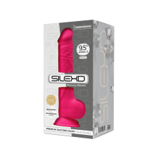 SILEXD 9,5 - alakítható, tapadótalpas, herés dildó - 24cm (pink) műpénisz, dildó