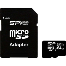 Silicon Power 64GB microSD+adapter, UHS1 (SP064GBSTXBU1V10SP) (SP064GBSTXBU1V10SP) memóriakártya