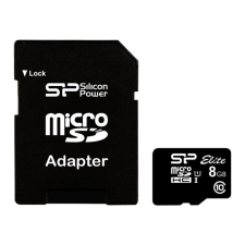 Silicon Power 8GB microSDHC Elite Class 10 UHS-I + adapterrel memóriakártya