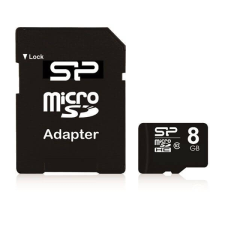 Silicon Power MicroSD kártya - 8GB microSDHC Class10 + adapter memóriakártya