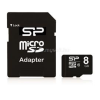 Silicon Power MicroSD kártya - 8GB microSDHC Class10 + adapter (SP008GBSTH010V10SP)