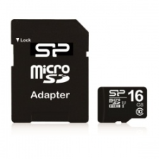 Silicon Power Silicon Power MicroSD kártya - 16GB microSDHC Class10 + adapter memóriakártya