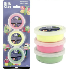 Silk clay, habgyurma, 3x14g, 3 féle szín (világoszöld, neon rózsaszín, neon sárga kreatív és készségfejlesztő