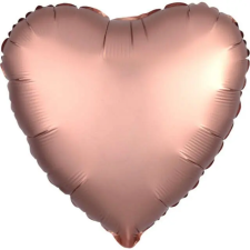  Silk Rose Copper szív fólia lufi 43 cm party kellék