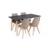  Silla 120 4+1 étkező garnitúra fekete-bézs