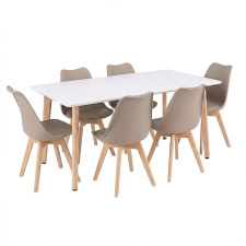  Silla 150 6+1 étkező garnitúra fehér-bézs bútor