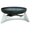 SILVER Mobil tűzrakó nyersacél 45x45x25 cm antik hordozható tűzrakó tál, tűzrakóhely grillező