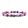 Silver Star Emeraldmist női karkötő, Hematite Rose Agate, 23 cm