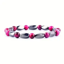 Silver Star Emeraldmist női karkötő, Hematite Rose Agate, 23 cm karkötő