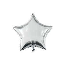  Silver Star, Ezüst csillag fólia lufi 46 cm party kellék