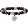 Silver Star Willowmist női karkötő, fekete, Hematite Rose Quartz, 21 cm