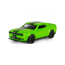 SilverHome Fém Dodge Charger autómodell - zöld autópálya és játékautó