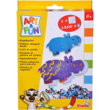 Simba Toys Art & Fun - 1300 darabos vasalható gyöngykészlet víziló alakú sablonnal kreatív és készségfejlesztő